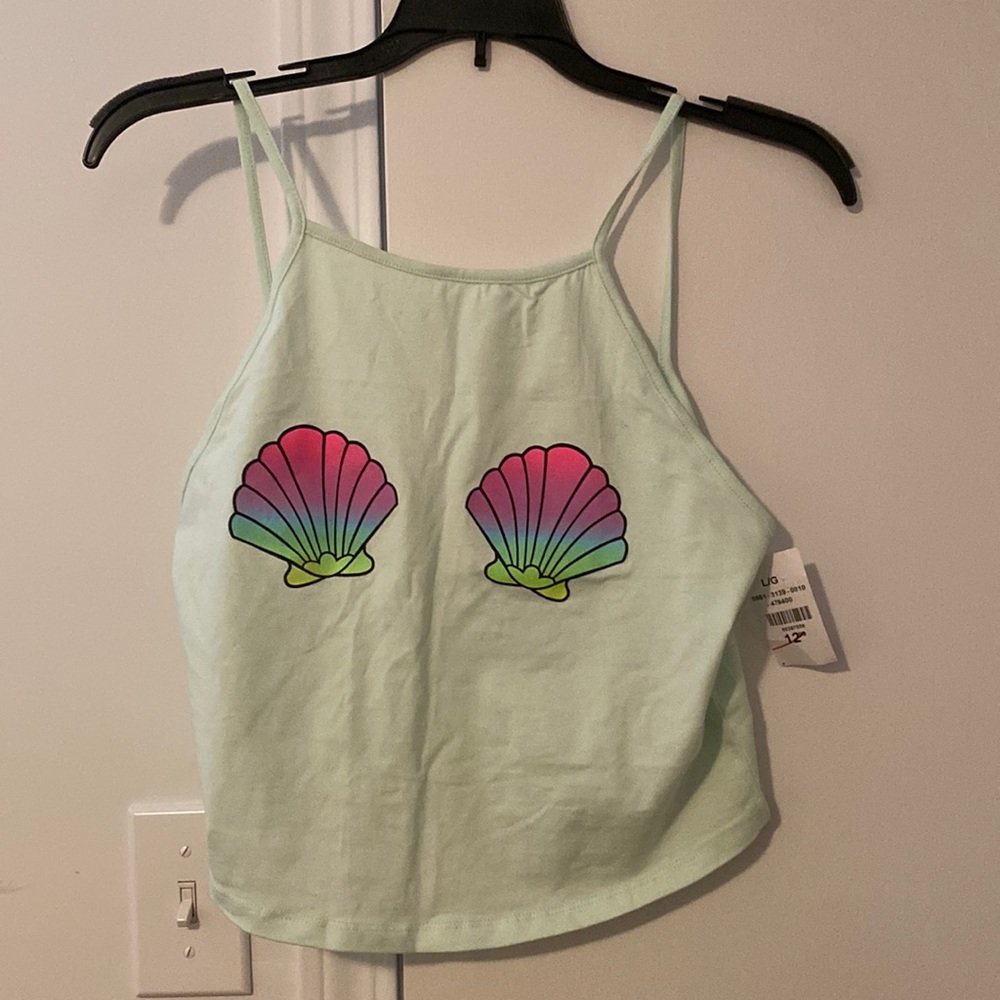 Mermaid shell tank top crop top